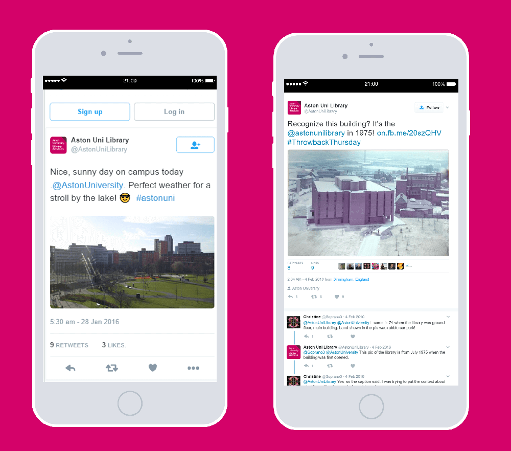 Aston University Library Services Project_ Twitter_social media posts