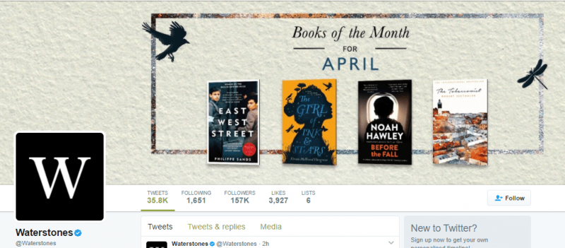 creative Twitter ideas for businesses infographic_safia begum_waterstones cover photo example